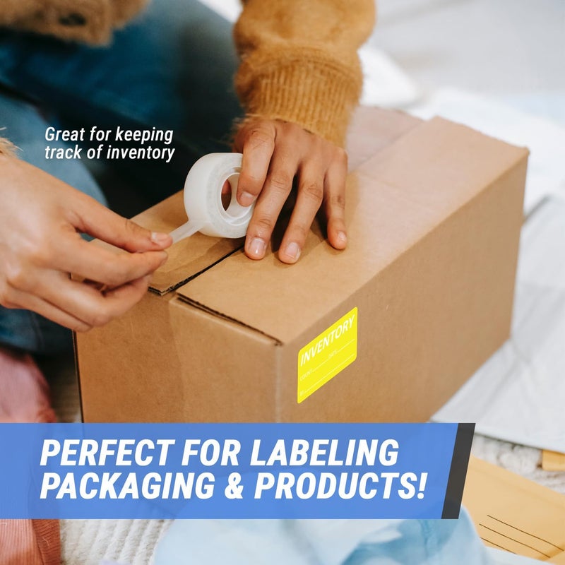 OfficeSmartLabels Inventory Labels (2.5 x 1.5 inch, Bright Yellow & Pink - 600 Labels) Inventory Count Writable Stickers for Inventory Management or Inventory Control - Image 3